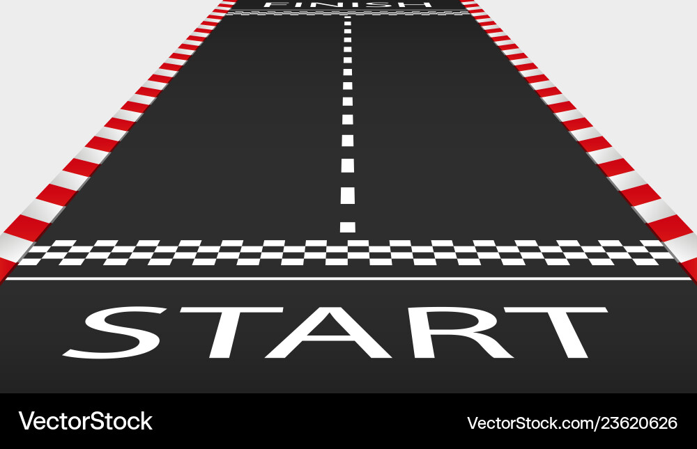 View of the empty asphalt race track Vector Image