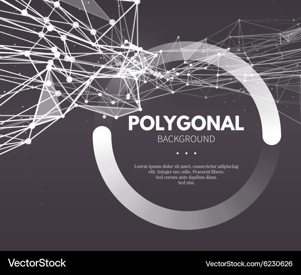Wireframe mesh polygonal background wave vector image