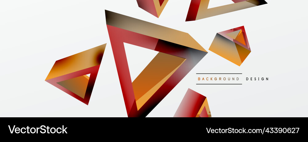 3d triangle abstract background basic shape Vector Image