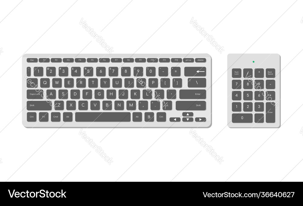 A set computer keyboards basic and numeric A set computer keyboards basic and numeric vector image
