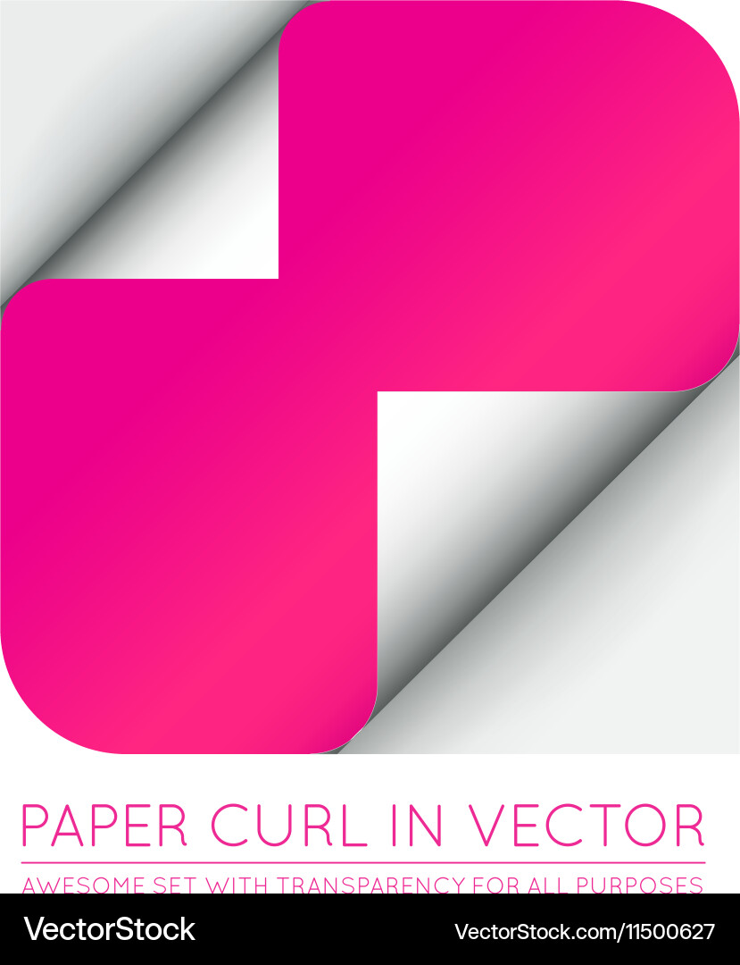 Color paper page curl with shadow isolated vector image