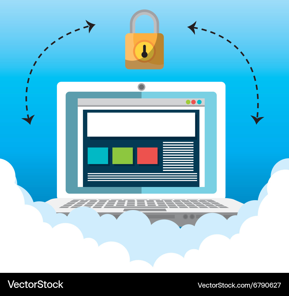 Computing security system vector image