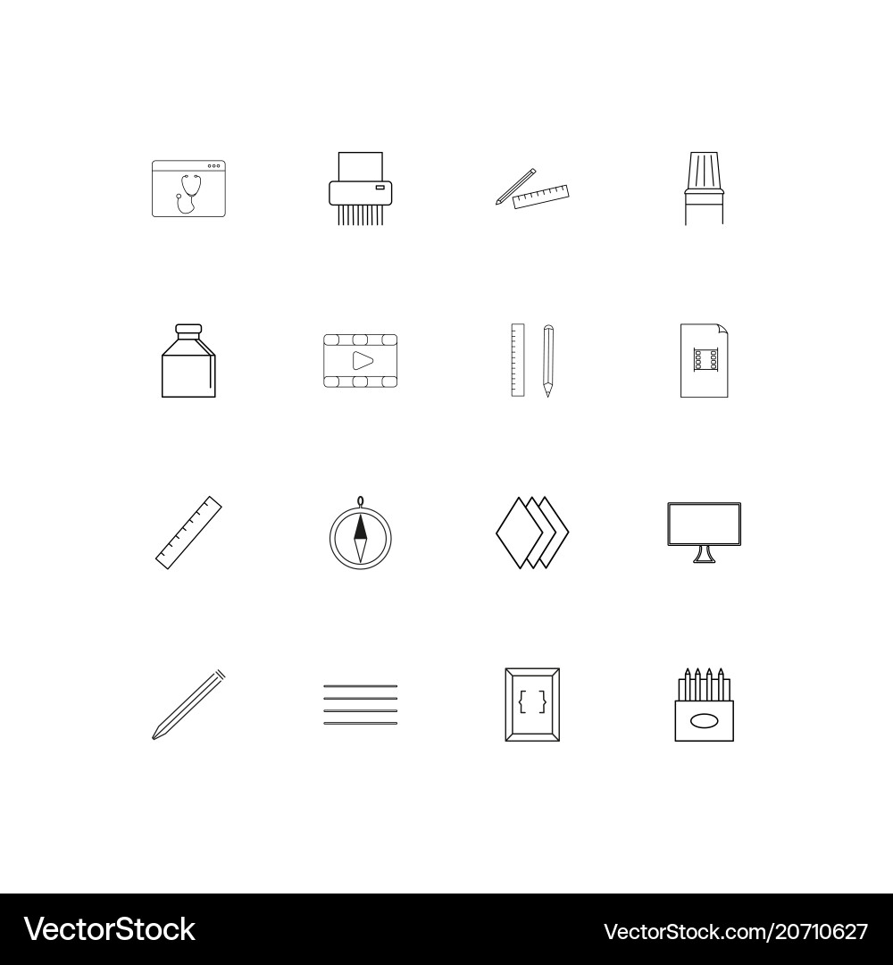 Creative process and design simple linear icons vector image