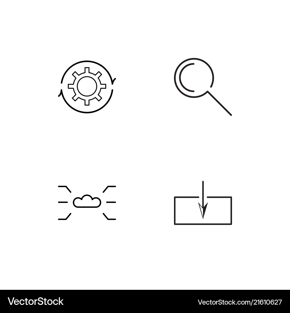 Data analytics linear icons set simple outline Vector Image