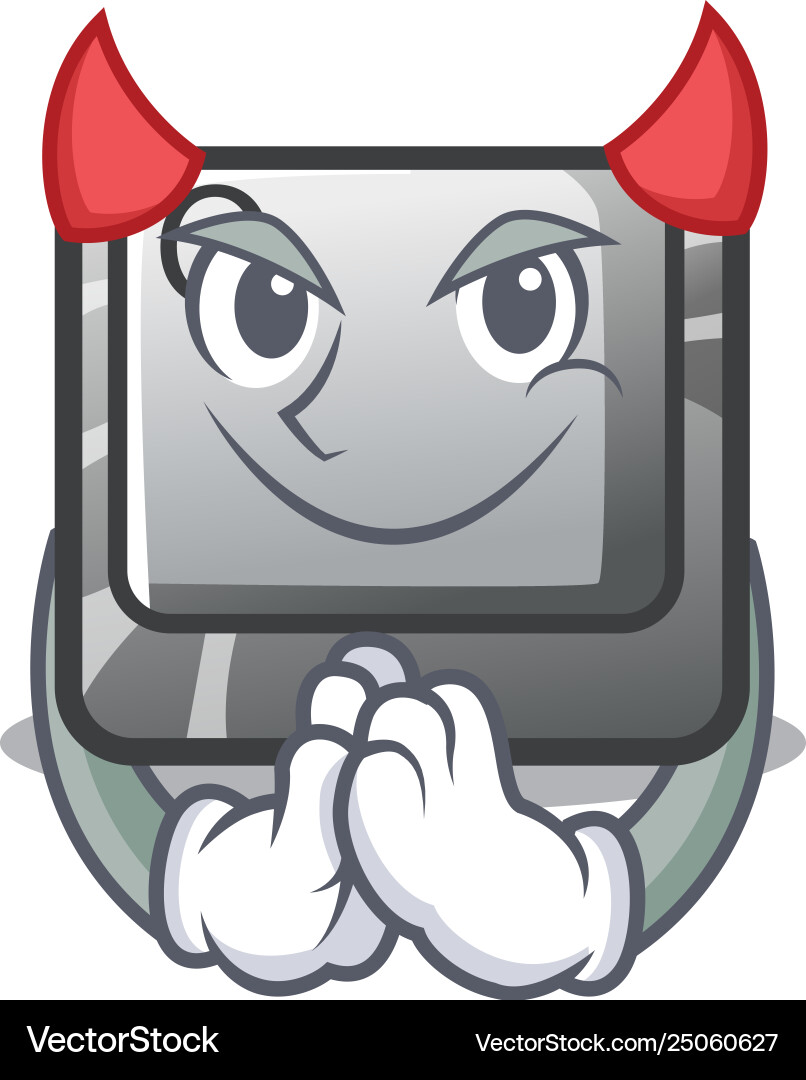 Devil button q in character shape vector image