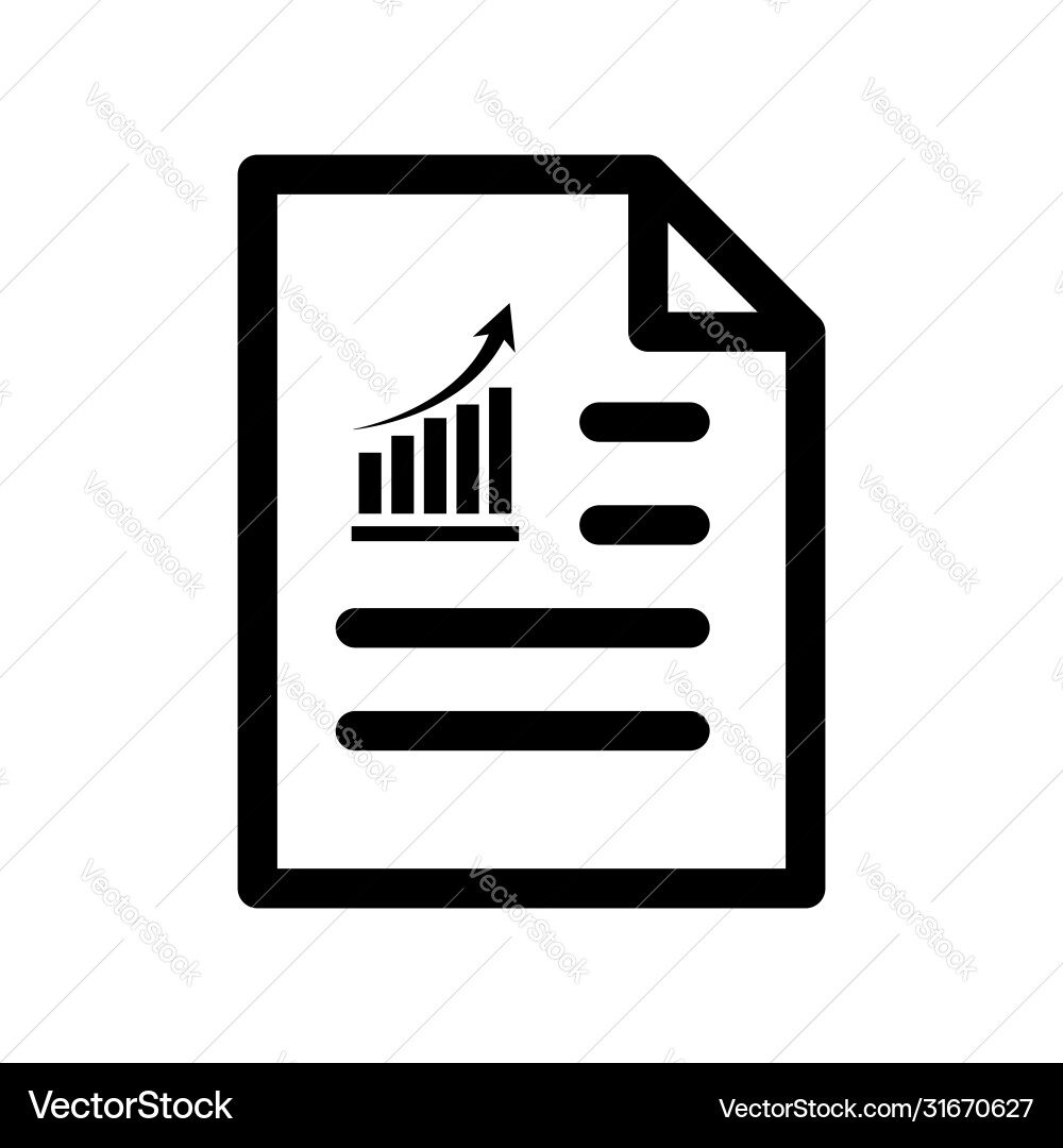 Document icon with chart or graph Document icon with chart or graph vector image