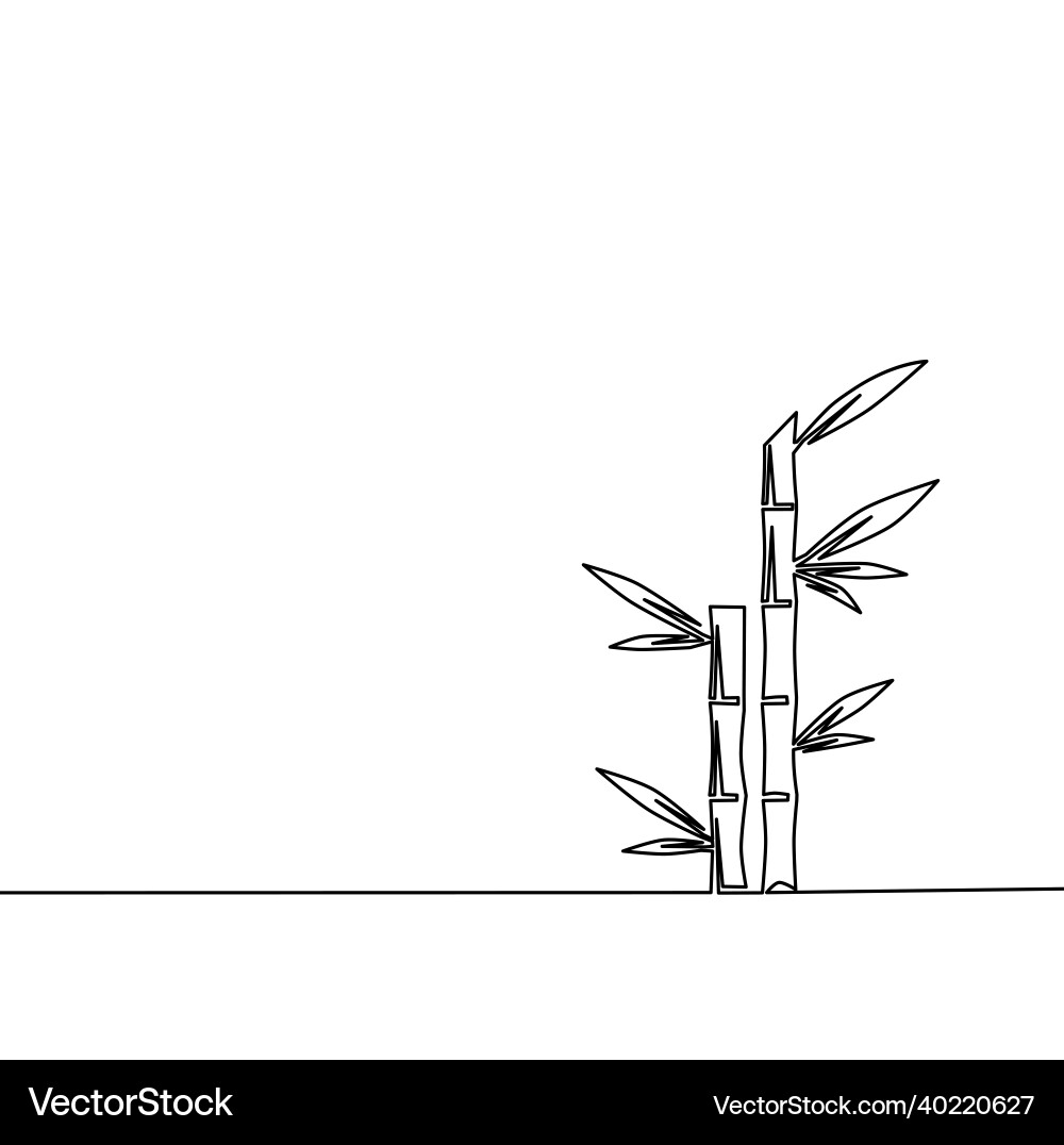 Draw a continuous line of bamboo concept Vector Image