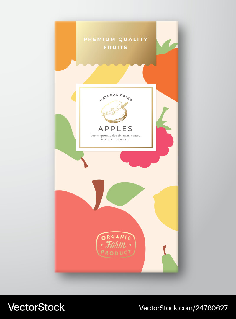 Dried fruits label packaging design layout Dried fruits label packaging design layout vector image