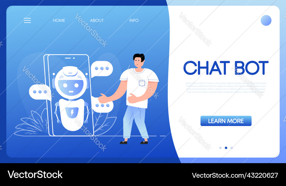 Flat chat bot people for web design ui Flat chat bot people for web design ui Vector Image