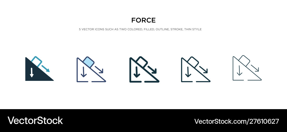 Force icon in different style two colored Vector Image