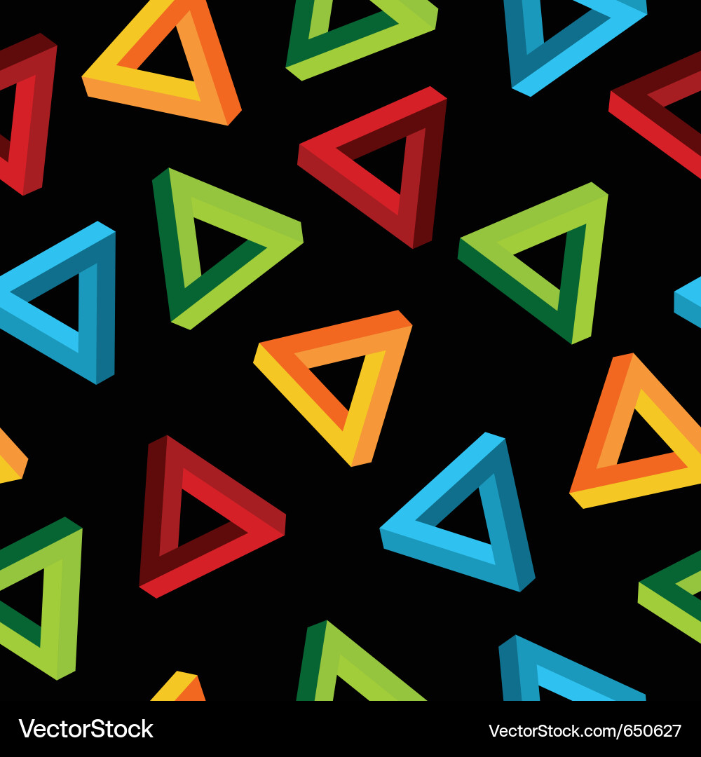 Fractured Triangle Illusion Vector Image