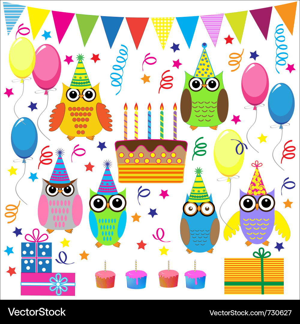 Funny owls Royalty Free Vector Image - VectorStock