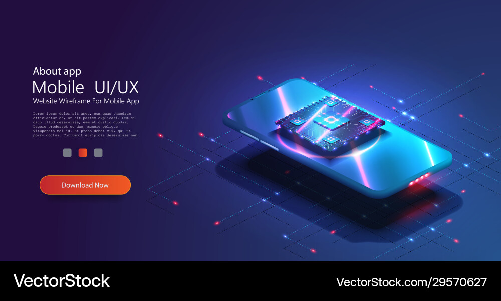 Futuristic microchip processor with backlight Futuristic microchip processor with backlight vector image