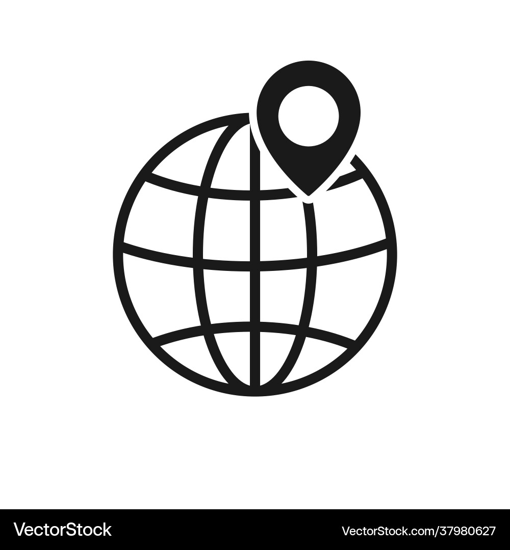 Globe with maps location isolated on white Globe with maps location isolated on white vector image