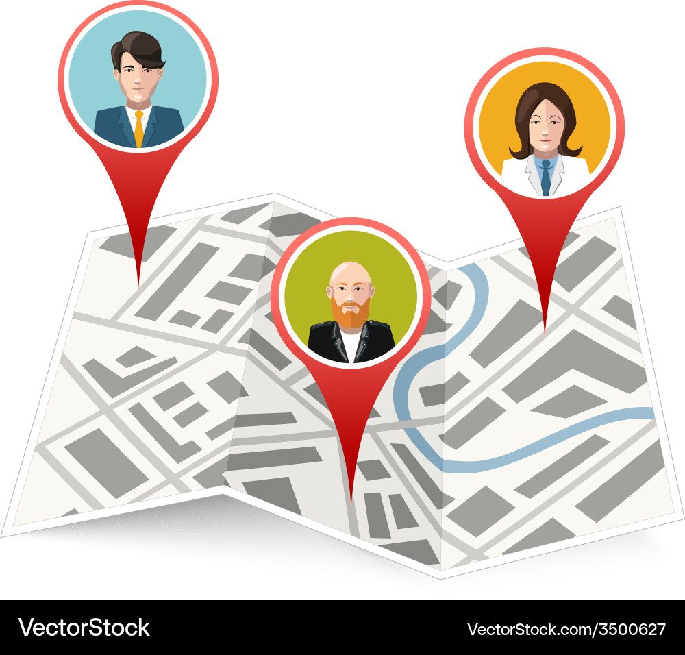 GPS Location Icons - Map Navigation vector image