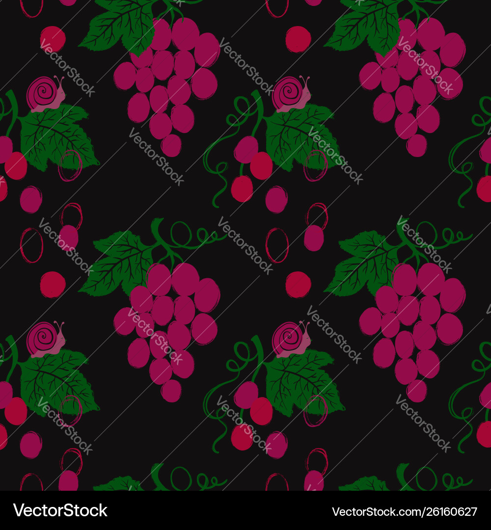 Grape Seamless Pattern vector image