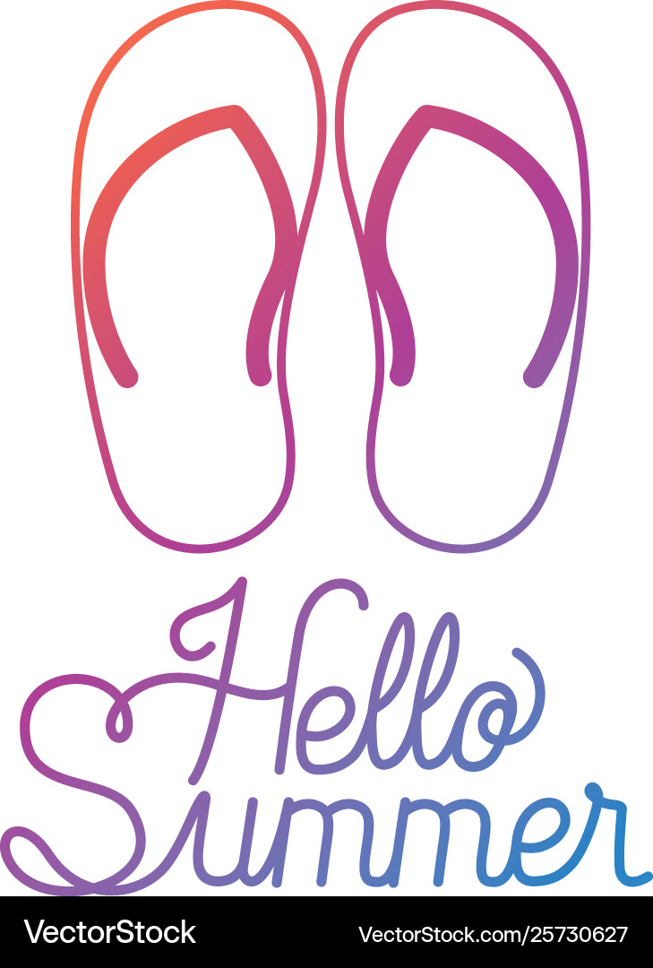 Hello summer label with colorful image Vector Image