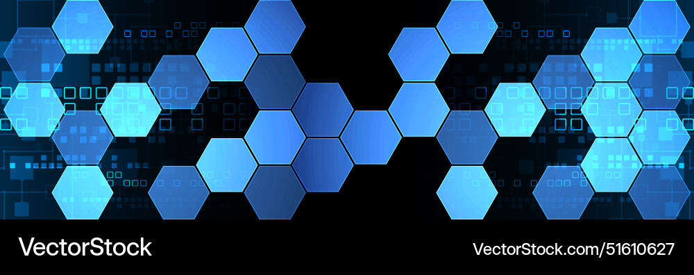Hexagons on gradient color background hi-tech Vector Image