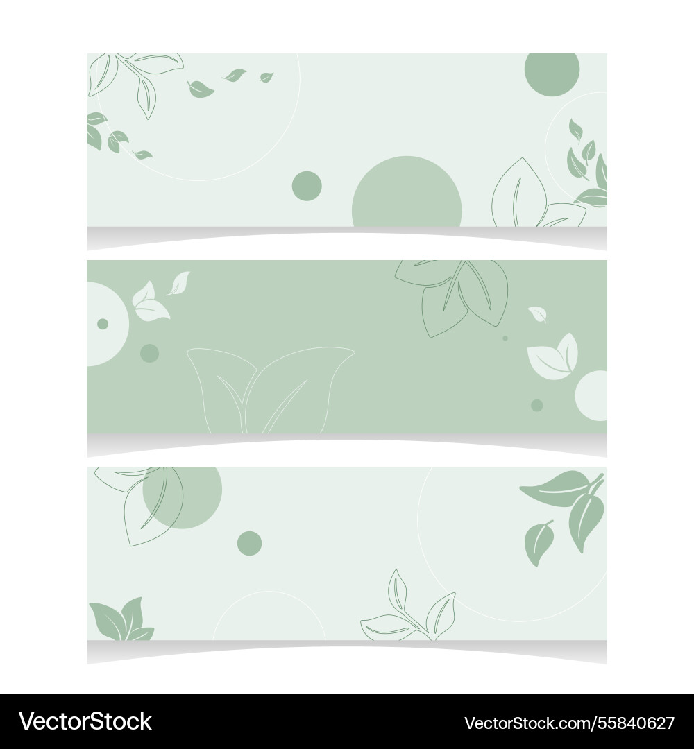 Horizontal background with foliage and greenery Vector Image