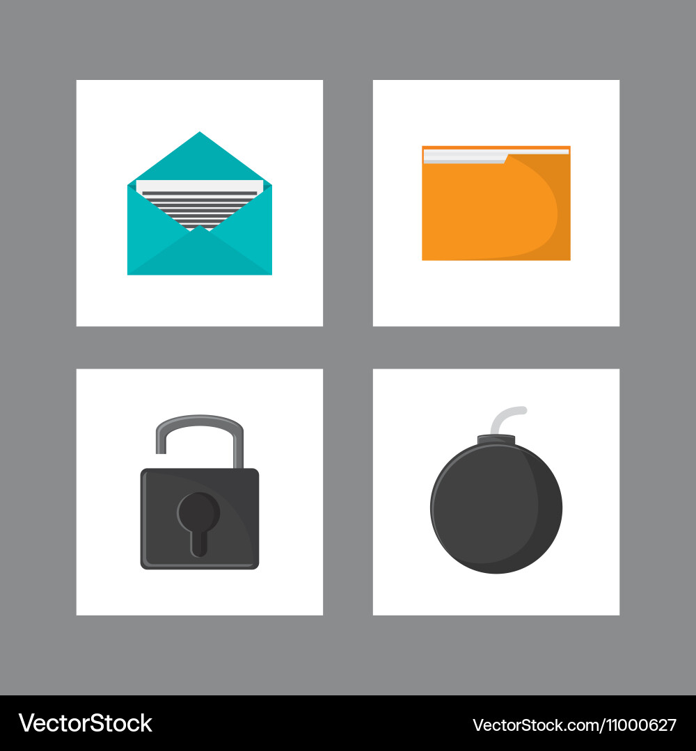 Internet security related icons image vector image