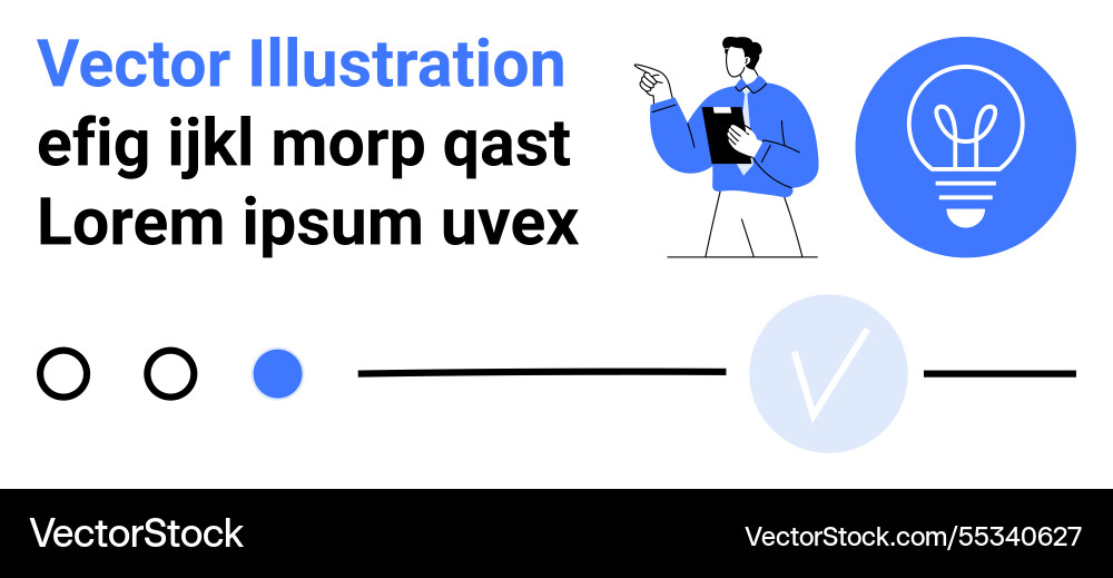 Manager with clipboard making a point text Manager with clipboard making a point text vector image