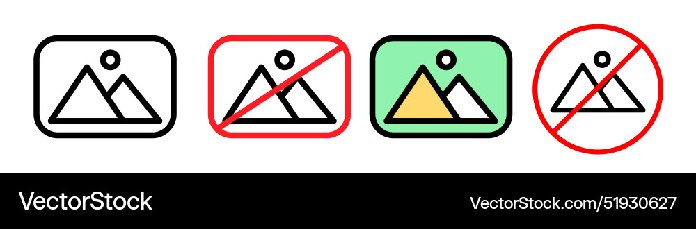 Missing image or photo upload error icon Vector Image