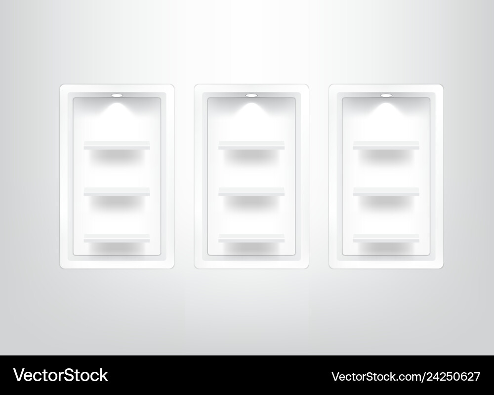 Mock up realistic empty square shelf for interior vector image