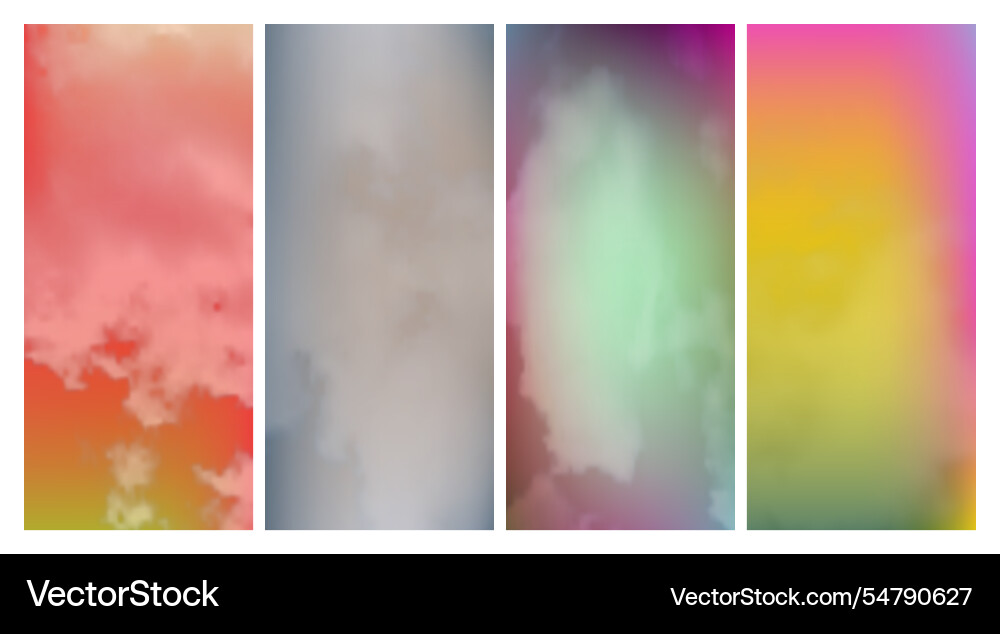 Modern colorful gradient background with clouds Modern colorful gradient background with clouds vector image