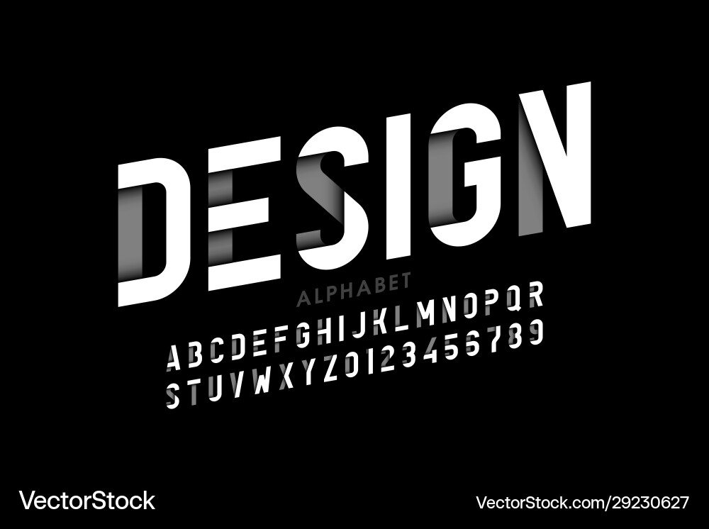 Modern style font alphabet letters and numbers Modern style font alphabet letters and numbers vector image