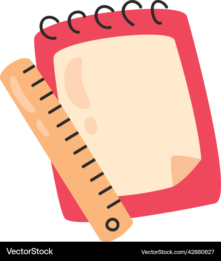 Notebook with rule vector image