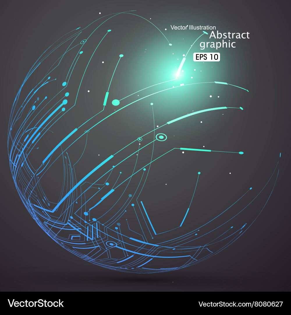 Point and curve constructed the sphere wireframe vector image