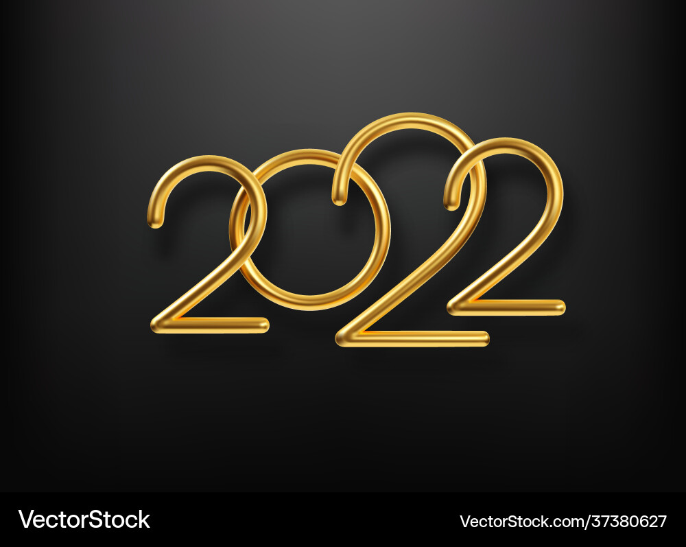 Realistische Gold Metall Inschrift 2022 Realistische Gold Metall Inschrift 2022 vektorbild