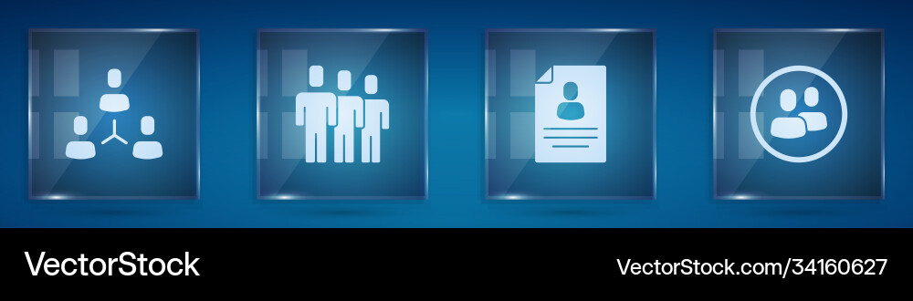 Set project team base users group resume vector image