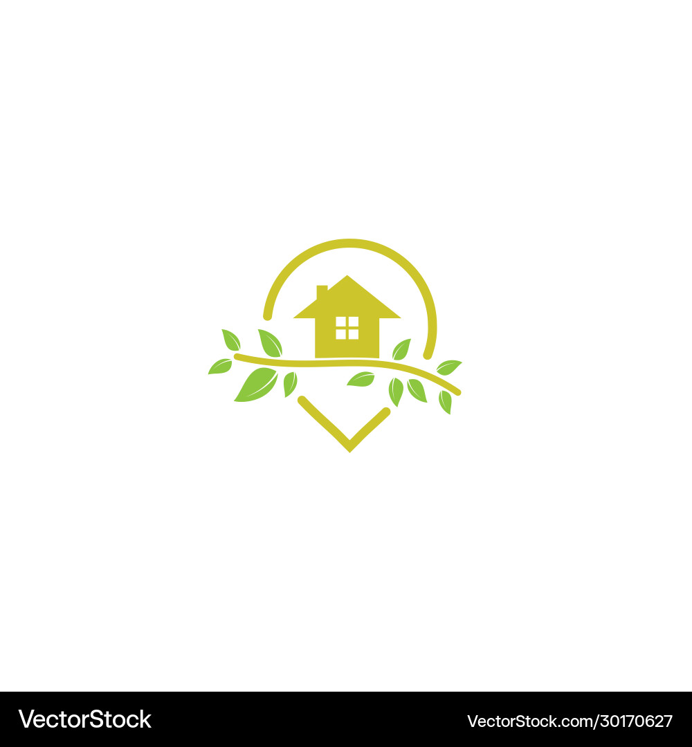 Tree house pointer logo design Vector Image