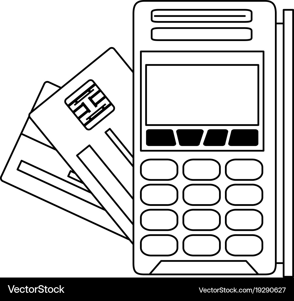 Voucher machine with credit card Vector Image