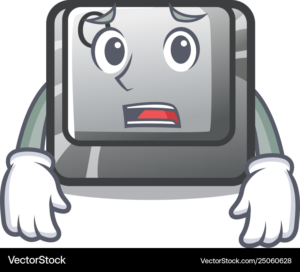 Afraid button q in character shape Afraid button q in character shape vector image