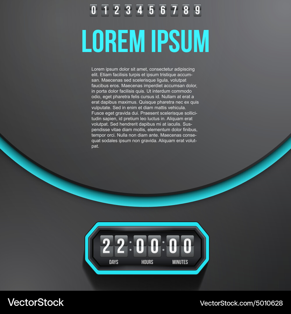 Background coming soon and countdown timer vector image