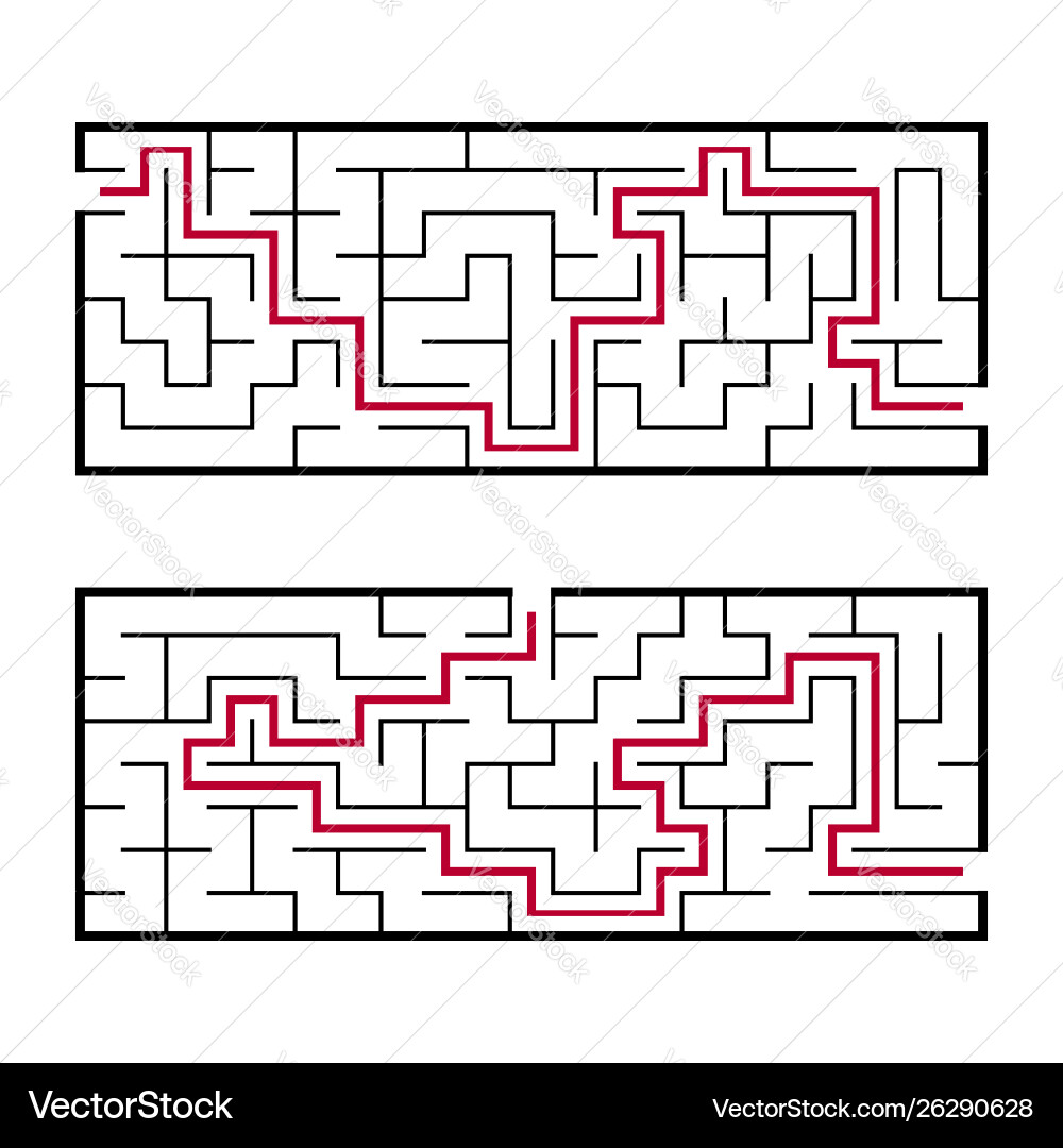 Black rectangular labyrinth with an input Black rectangular labyrinth with an input vector image