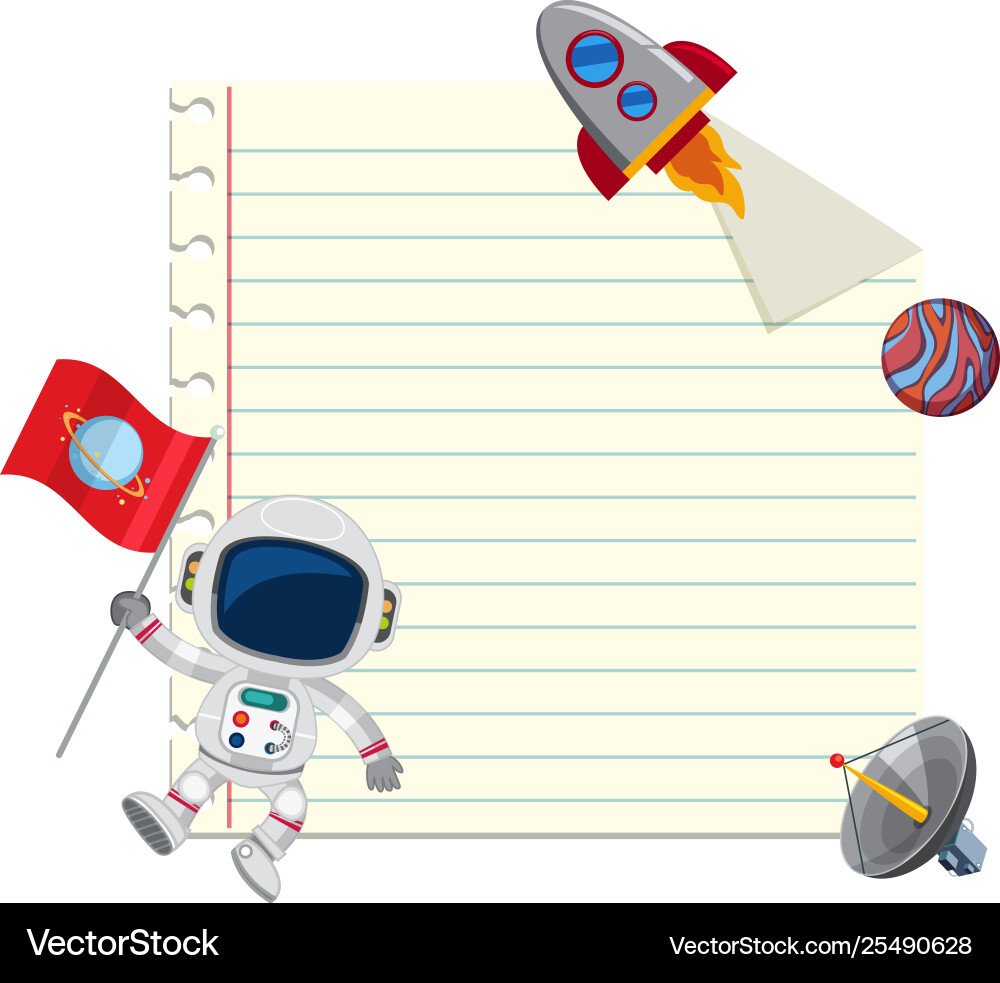 Blank note with space element vector image