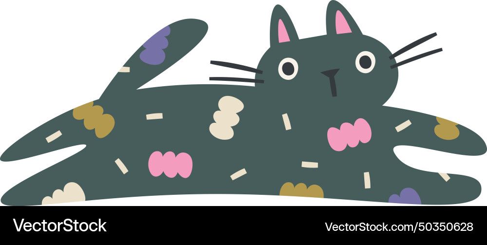 Cat with abstract pattern Vector Image