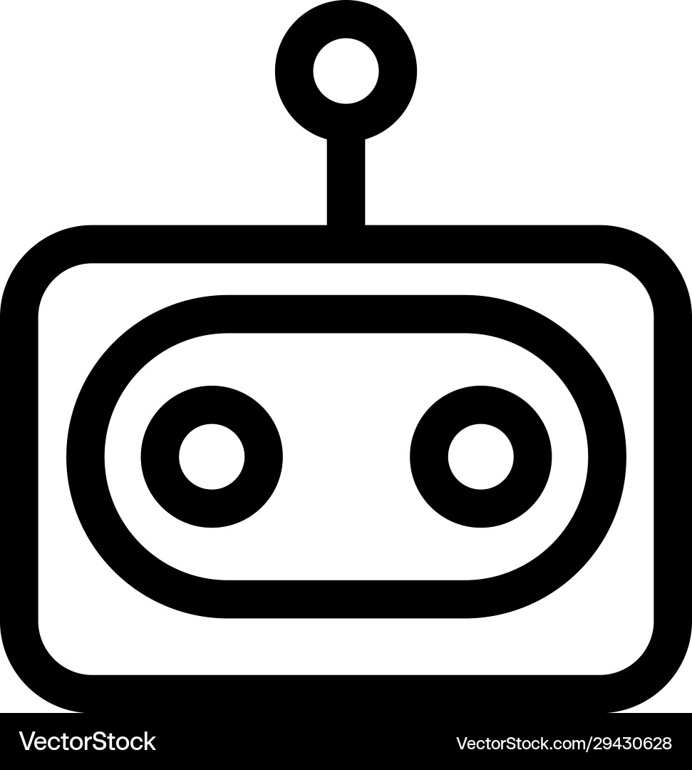 Chat bot icon isolated contour symbol Vector Image