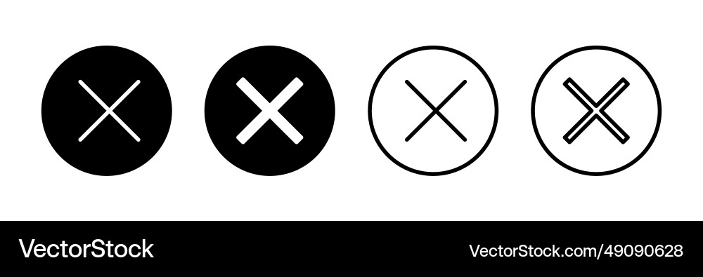 Close icon delete remove cancel exit symbol vector image