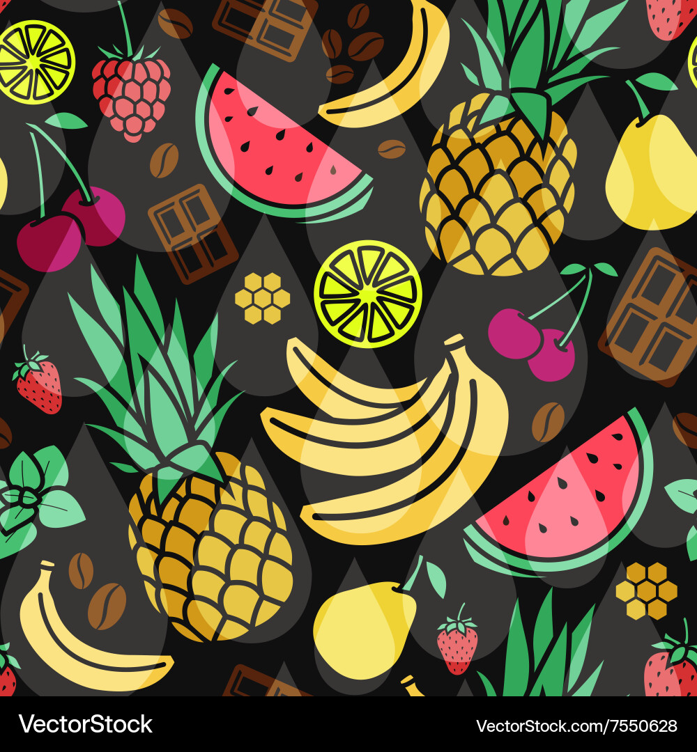 Colorful Fruit Pattern Vector Image