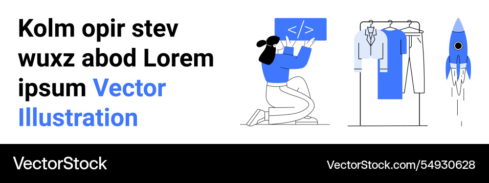 Developer working on code closet with clothes Developer working on code closet with clothes vector image