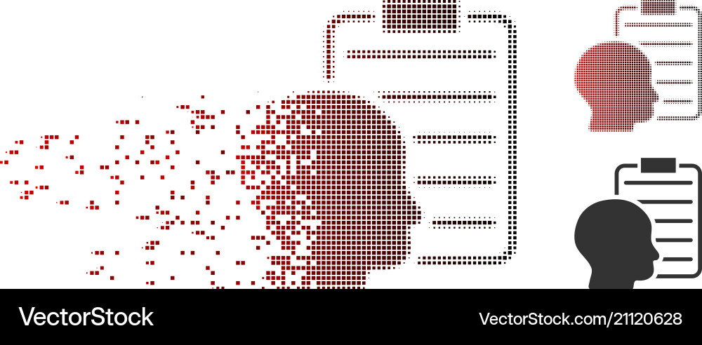 Disappearing pixel halftone user report page icon Disappearing pixel halftone user report page icon vector image