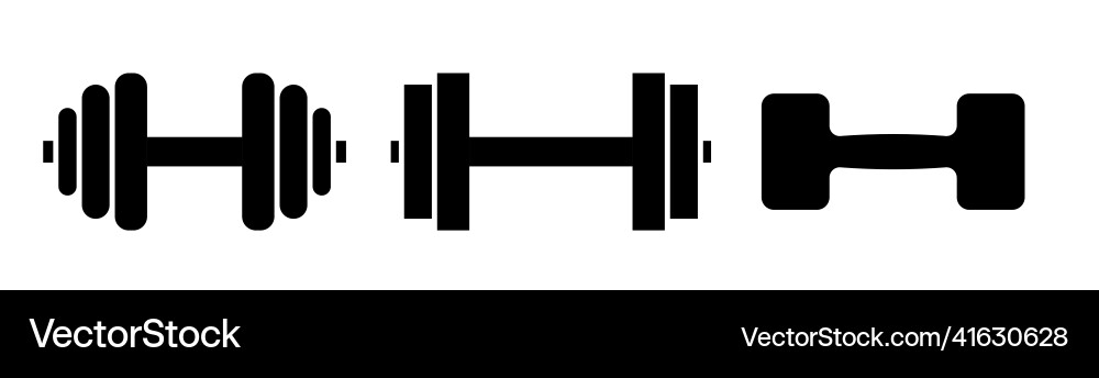 Dumbbell icon logo silhouette gym heavy Dumbbell icon logo silhouette gym heavy vector image