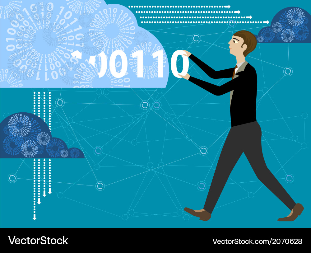 Enter to cloud computing Vector Image