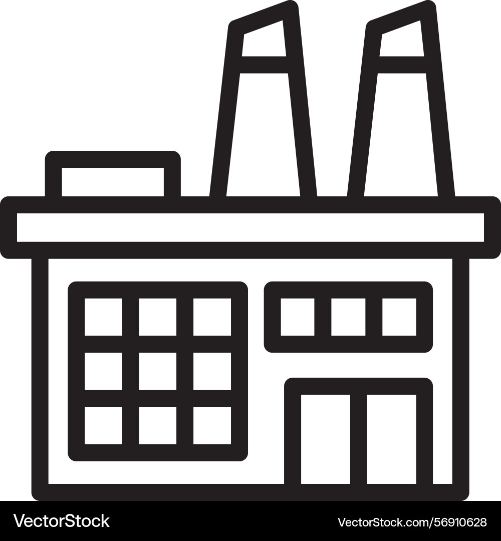 Factory window linear style icon design vector image