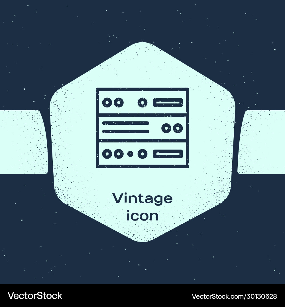 Grunge line server data web hosting icon Vector Image