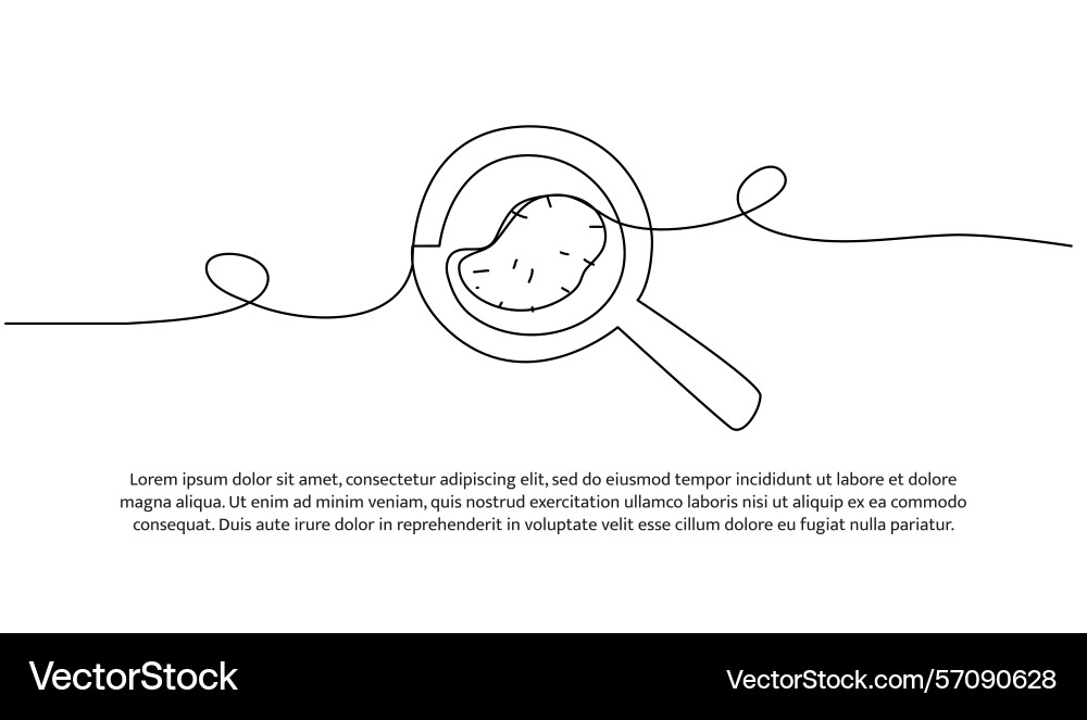 One line magnifier abstract minimal continuous One line magnifier abstract minimal continuous vector image